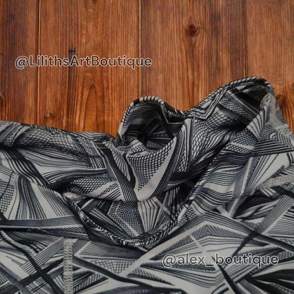 Zumba Dazzle Me Smoke Gray Geometric Print Leggings Size S (E004) - Picture 5 of 7